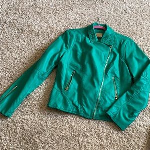 Faux leather fashion jacket